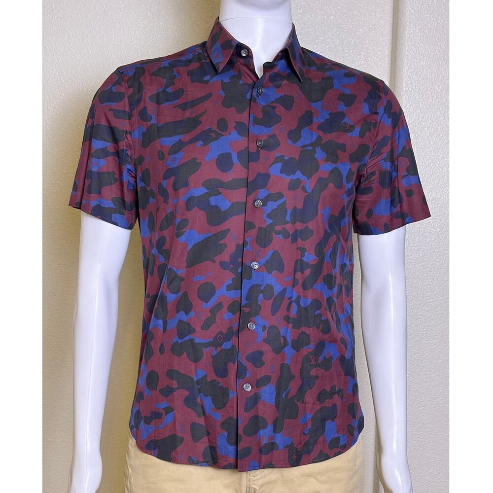 Authentic Archival FW13 Louis Vuitton Kim Jones Camo Monogram Button-Up Shirt
